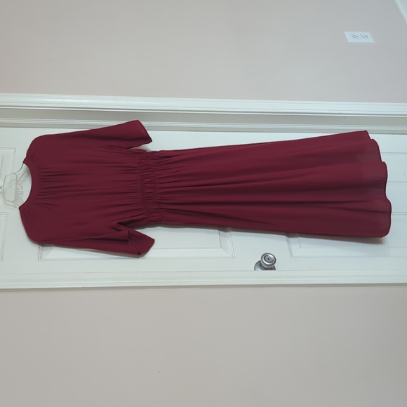 ZARA CRANBERRY BUTTON FRONT ACCENT WAIST DRESS SMALL - Picture 11 of 13
